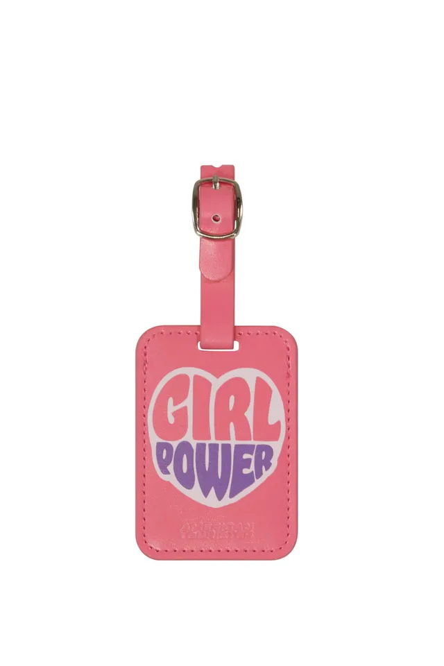 american-tourister-tiquettes-bagages-lot-de-2-girl-power-sangle-ajustable-carte- image 1