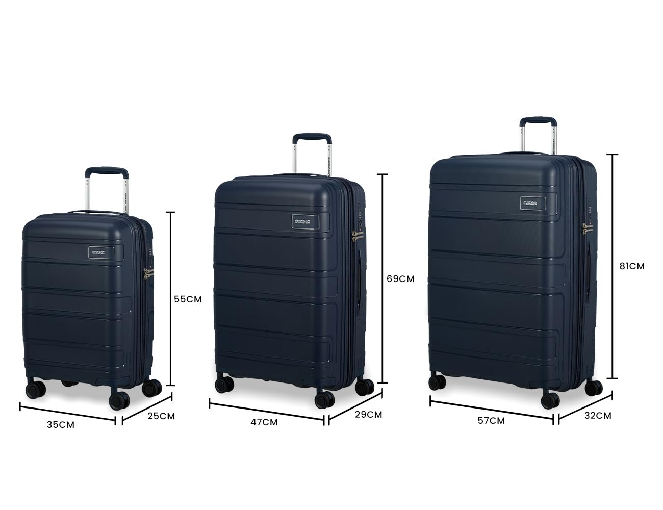american-tourister-skymax-ensemble-de-3-valises-spinner-extensibles-s-m-l-verrou image 2